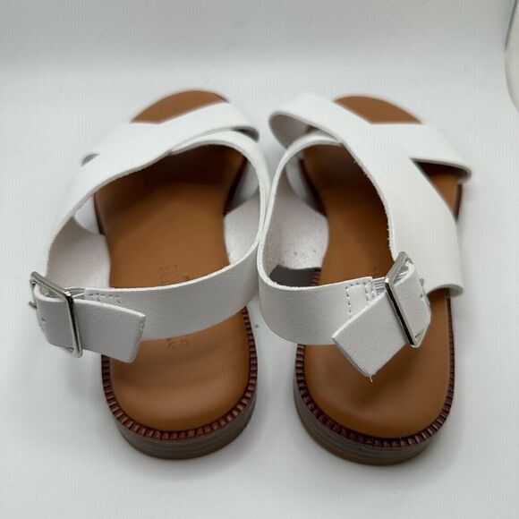 CUSHIONAIRE Women's cross band sandal +Memory Foam 7 WHITE - Picture 4 of 7